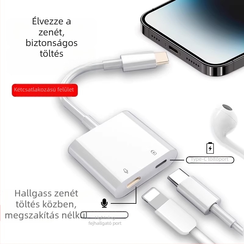 Fejhallgató adapter, modell 15, kompatibilis az Apple 15 sorozattal