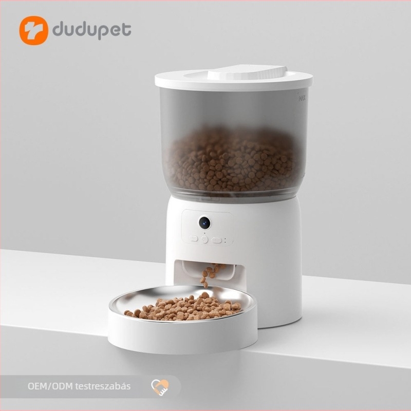 DuduPet intelligens etető macskáknak és kutyáknak, időzített adagolás, automatikus etetés, 3L kapacitás, ABS műanyag