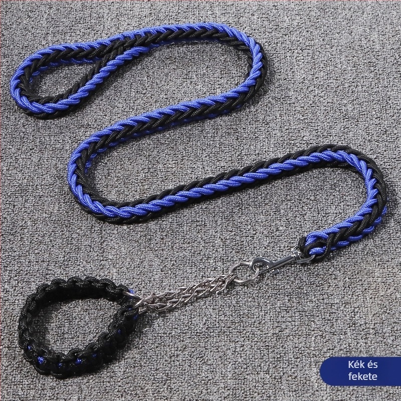 Nyolcszálú fonott nylon póráz, színes, nagytestű kutyák számára