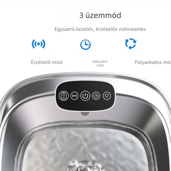 Rozsdamentes acélból készült macska víz adagoló, vezeték nélküli intelligens automatikus keringető vízforrás, közepes és nagy testű háziállatok számára