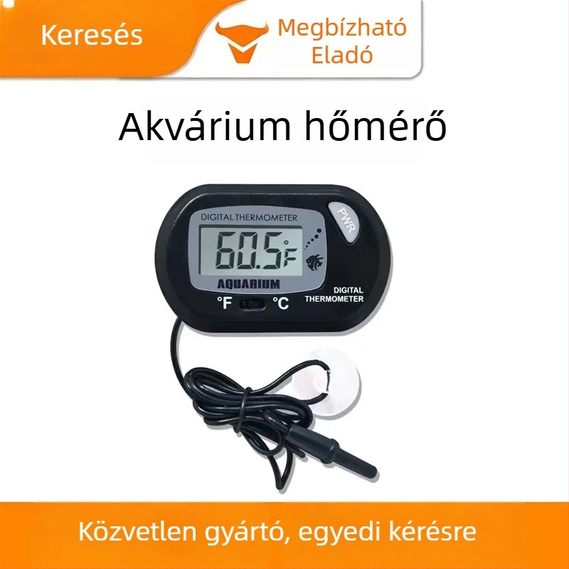 Digitális akvárium hőmérő vízálló érzékelővel és szívókoronggal, ST-3 modell, Ruisimai