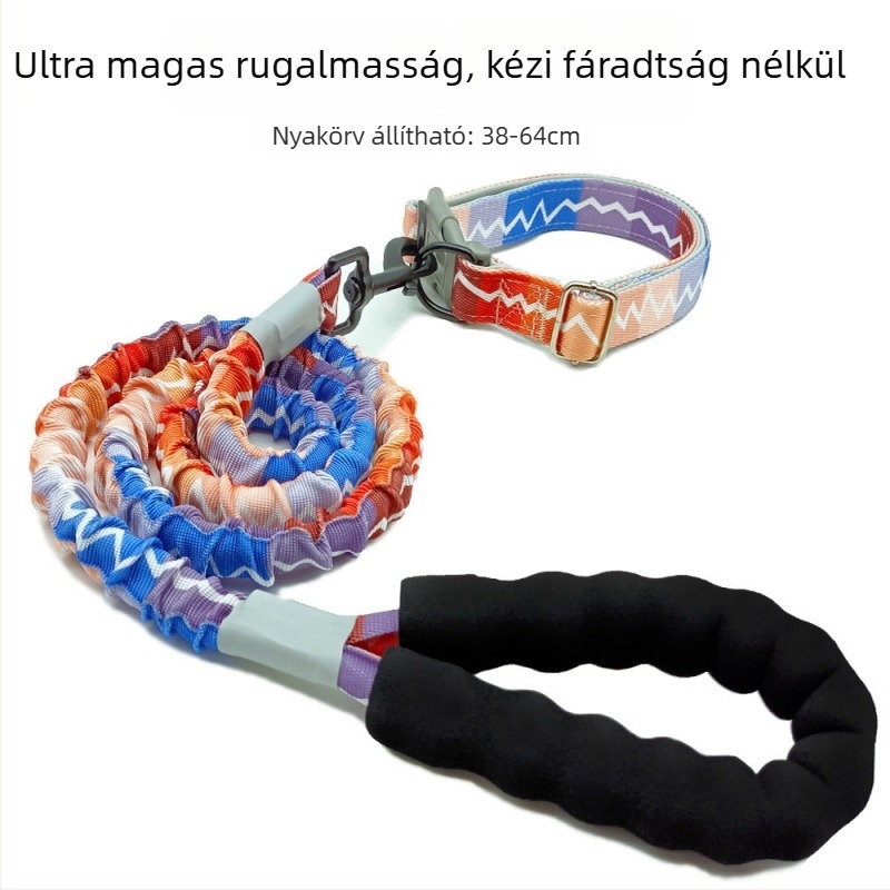 Rugalmas, behúzható kutyapóráz nyakvédő párnával közepes és nagy testű kutyákhoz