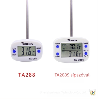 Ételhőmérő, tű alakú szenzor, 0.1°C felbontás, konyhai és grill használatra