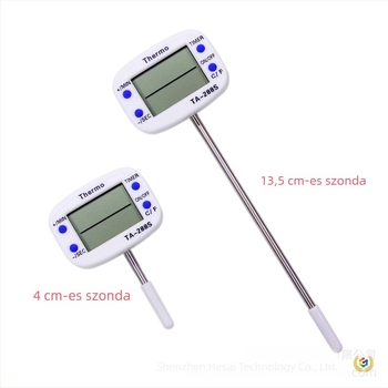 Ételhőmérő, tű alakú szenzor, 0.1°C felbontás, konyhai és grill használatra