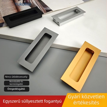 Modern minimalista fiókos szekrény ezüst színű alumíniumötvözet rejtett fogantyúval, beépített hornyával