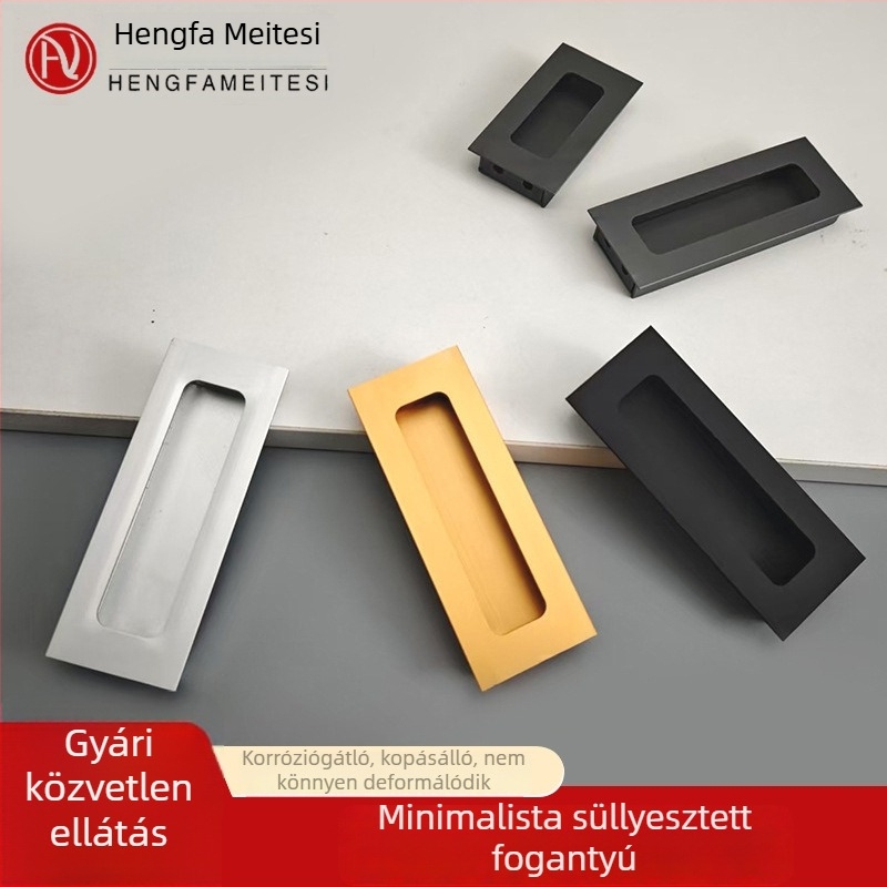 Modern minimalista fiókos szekrény ezüst színű alumíniumötvözet rejtett fogantyúval, beépített hornyával