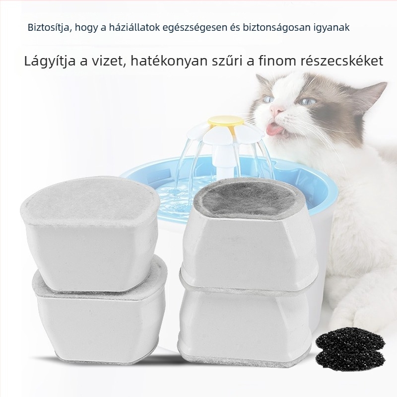 Macska itatóhoz aktív szénnel és gyantával készült szűrő – cserélhető vízminőség-javító szűrő