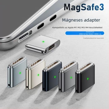 Emmons Type-C a MagSafe 3/2 mágneses adapter MacBook Pro/Air számára, C női csatlakozó MagSafe3-hoz