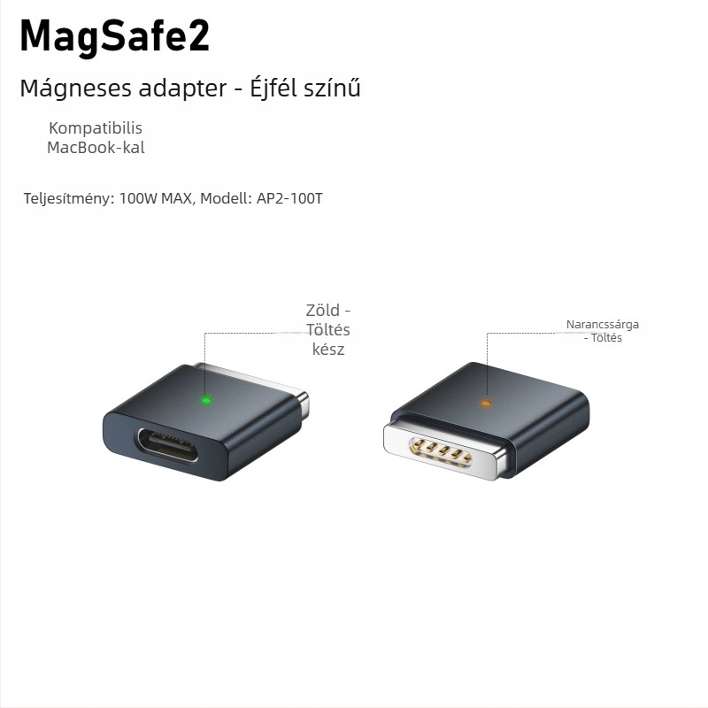 Emmons Type-C a MagSafe 3/2 mágneses adapter MacBook Pro/Air számára, C női csatlakozó MagSafe3-hoz