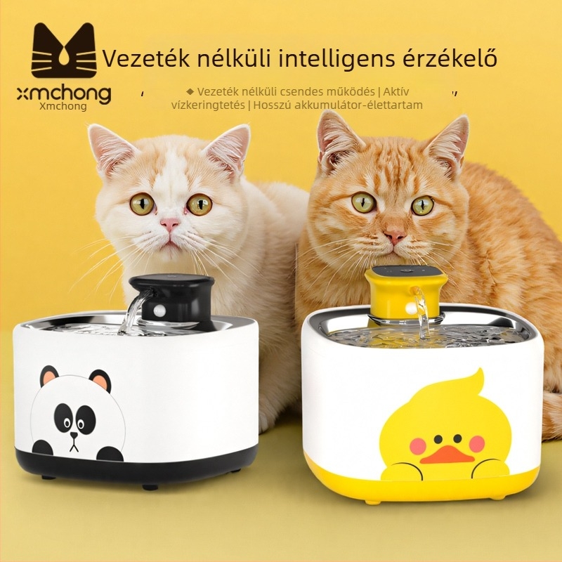Macska itató automata cirkuláló vízzel, hálózati áramellátás, vezeték nélküli érzékelő, automata itató vezeték nélk deaktiv}