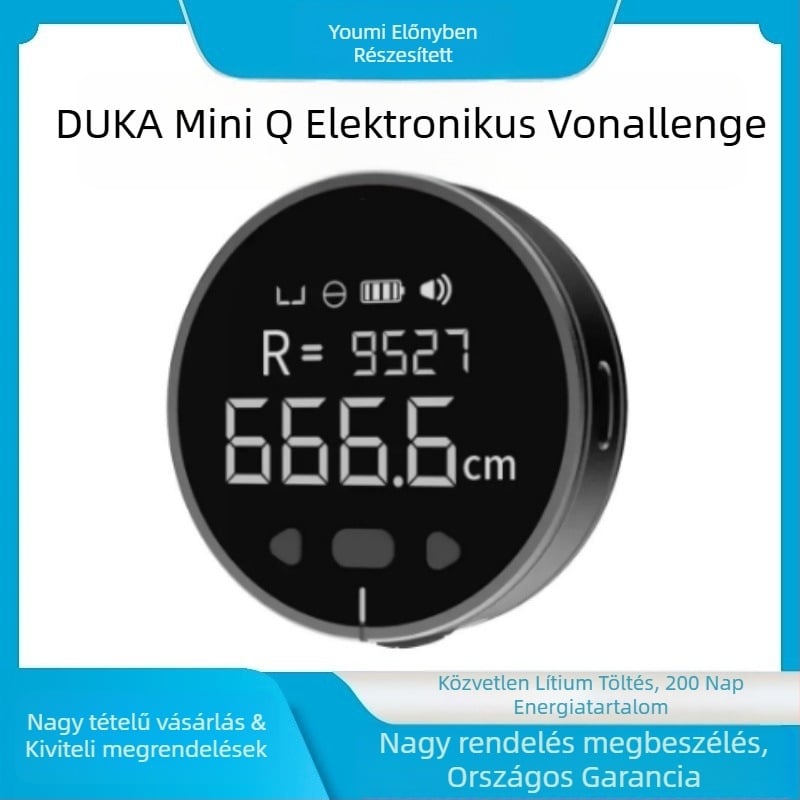 Elektronikus vonalzó digitális kijelzővel, egyenes, görbe és hengeres felületek mérésére – többfunkciós mérőeszköz