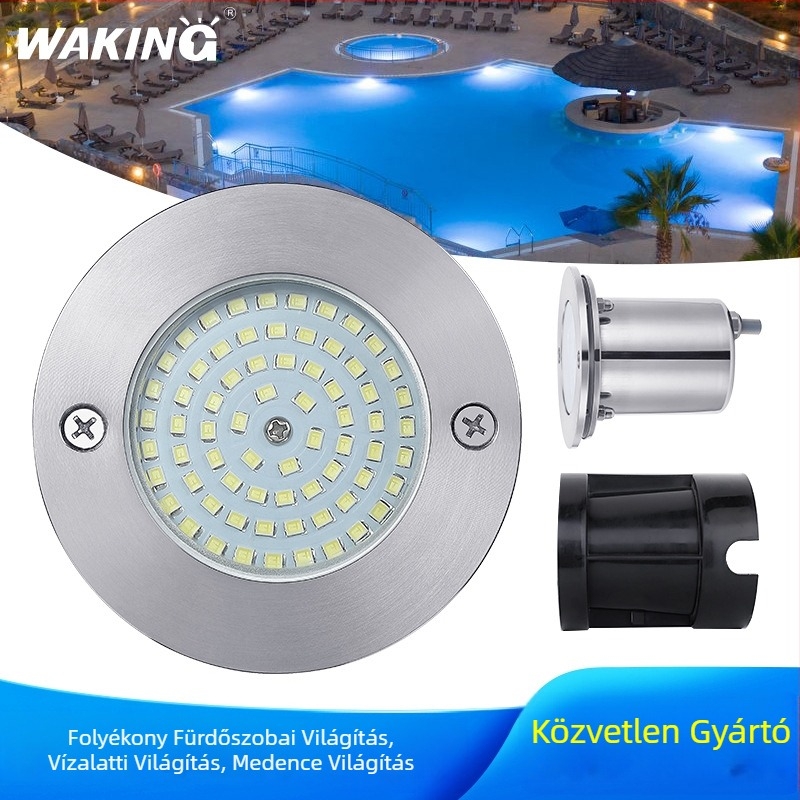 Beépített 5W LED négyvezetékes alámerülő medencevilágítás, IP68 rozsdamentes acél, 12/24V