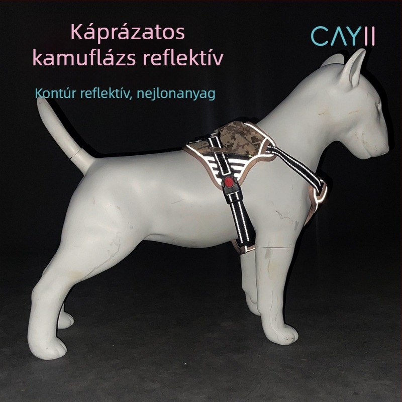 CAYII Nylon LED Reflektív Kutya Hám, Állítható Mellkasi Pánt