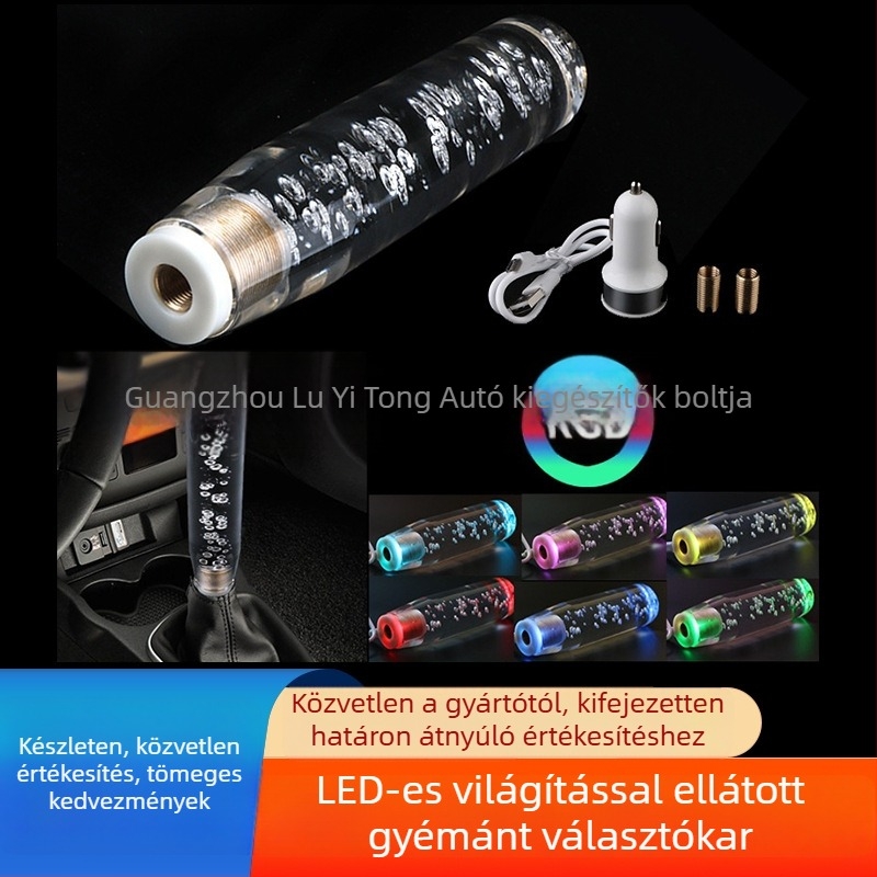 Lu Yitong LED kristály váltókar gomb — univerzális, kompatibilis a manuális váltóval, testreszabható feldolgozás