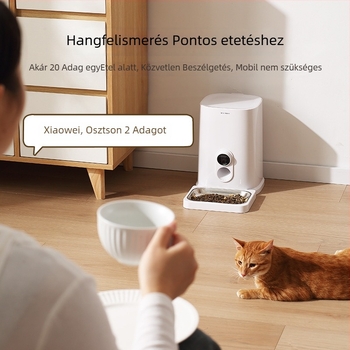Automatikus etető készülék háziállatok számára, alkalmazásvezérlés, levehető etetőtartó, 2 kg súly, hang- és videó megfigyelés, modell MV24005