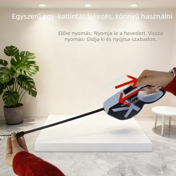 Kutyapóráz, behúzható, egygombos automatikus zárás, ABS anyag, Yunce