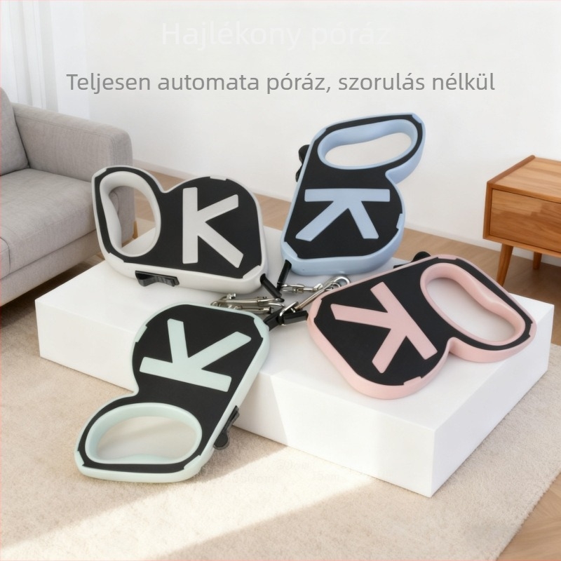 Kutyapóráz, behúzható, egygombos automatikus zárás, ABS anyag, Yunce
