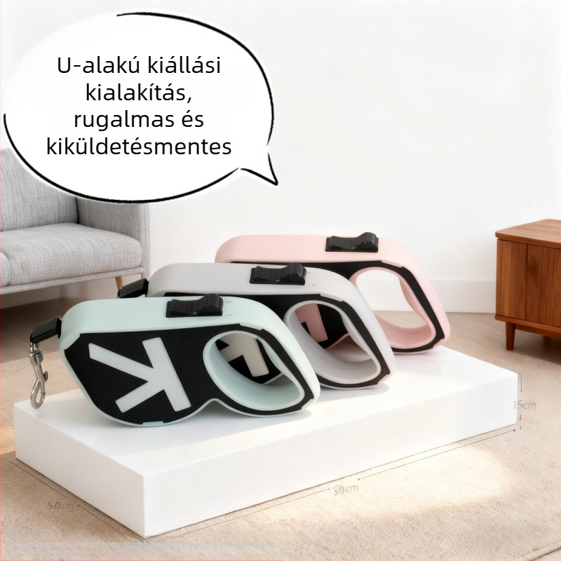 Kutyapóráz, behúzható, egygombos automatikus zárás, ABS anyag, Yunce