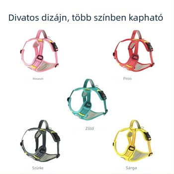 Állítható kutyahám mellény-stílusú fényvisszaverő pórázzal minden méretű kutyáknak