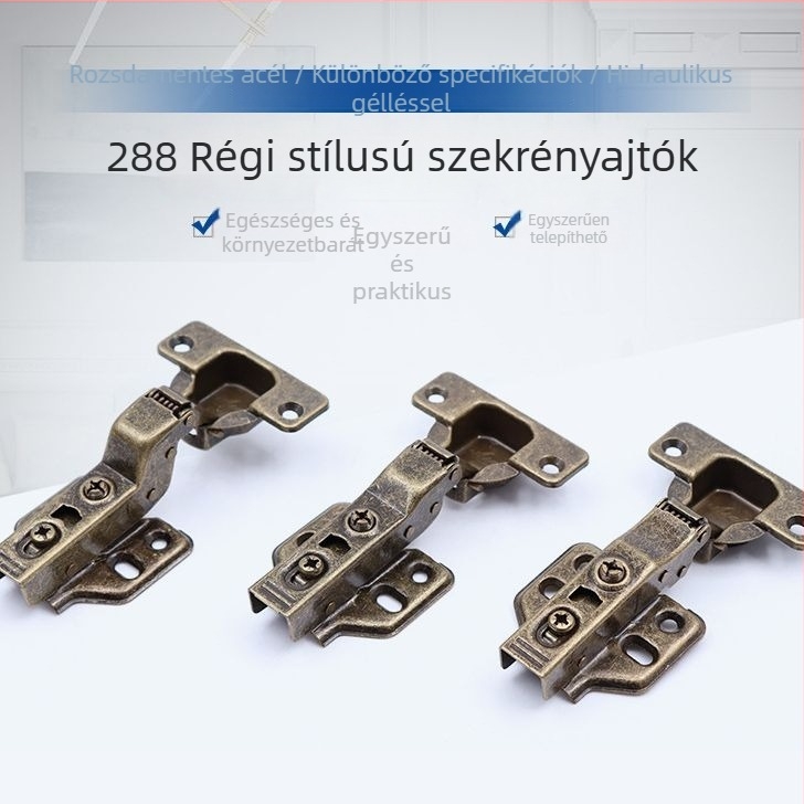 Szekrényajtó csuklópánt, vastagított kialakítás, hideg acél, elektroplakolás, fa szekrényajtókhoz, Asabie Qinggu