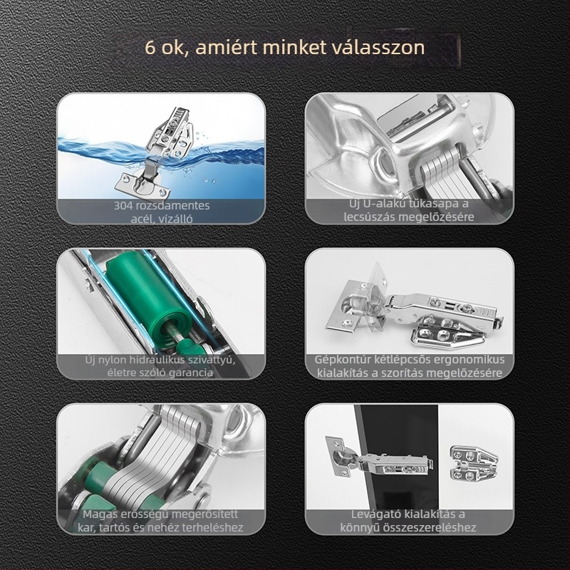 Levehető gardróbajtó pánt - 304 rozsdamentes acél, polírozott felület, nylon henger, Meihong