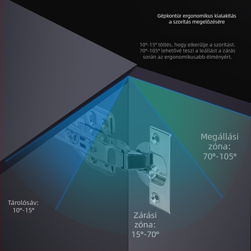 Levehető gardróbajtó pánt - 304 rozsdamentes acél, polírozott felület, nylon henger, Meihong