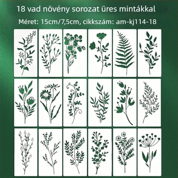 Yehuo Vadvirág rajz sablon — Újrahasználható PET festő sablon, vízálló és mosható (AM-KJ114-18)