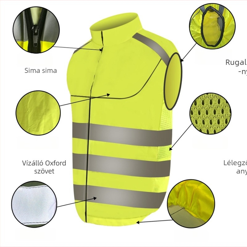 Reflektív lovas dzseki - 150D Oxford anyag, fényvisszaverő szalag, modell 1915