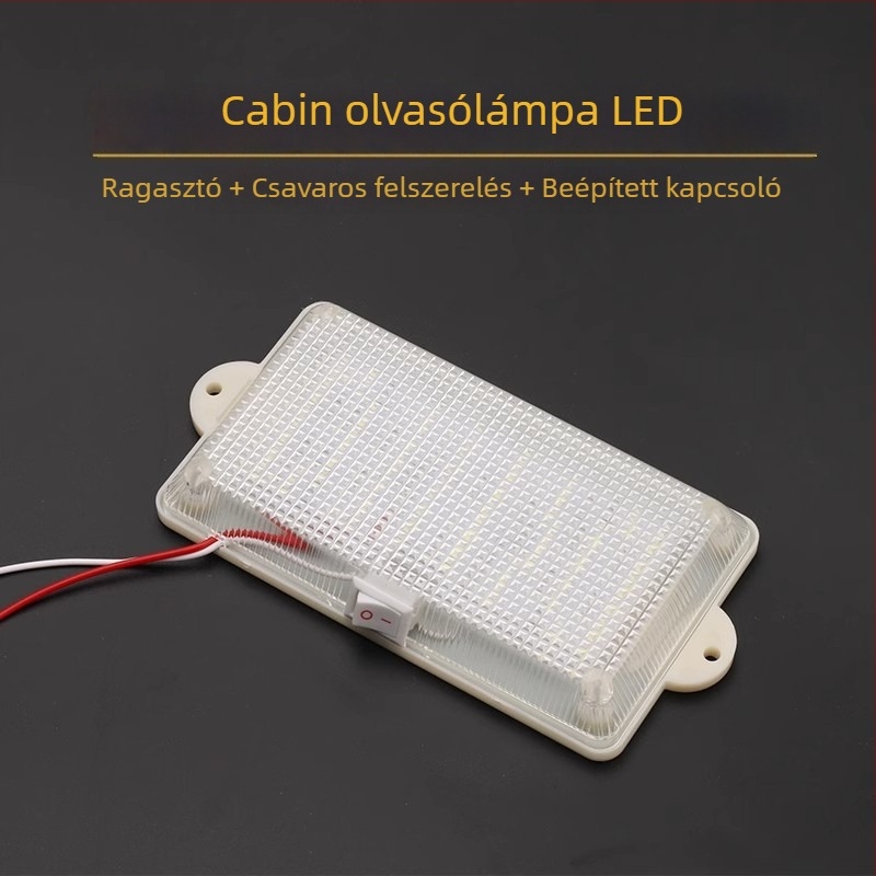 Xingcheng LED tetőfény autóhoz olvasólámpával, 12/24V, 15W