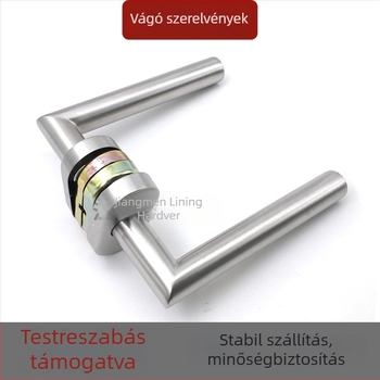 304 rozsdamentes acél ajtófogantyú, keskeny test, osztott zármechanizmus, csiszolt felület, modell Rth003, modern letisztultság