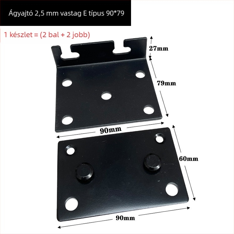 Ágykampó, Q235 acélból, elektroplátolt felülettel, modern minimalista stílusú ágykeret sarok‑tartója