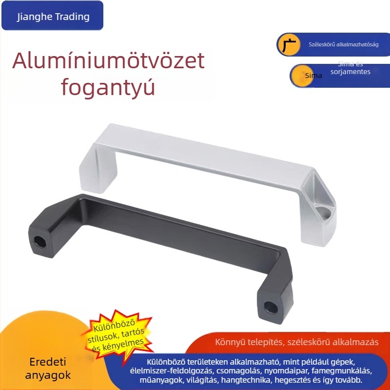 Vastagított alumínium ötvözet fogantyú felületre szerelhető ipari berendezésekhez, négyszögletes szerszámos doboz fogantyú, CNC ajtófogantyú