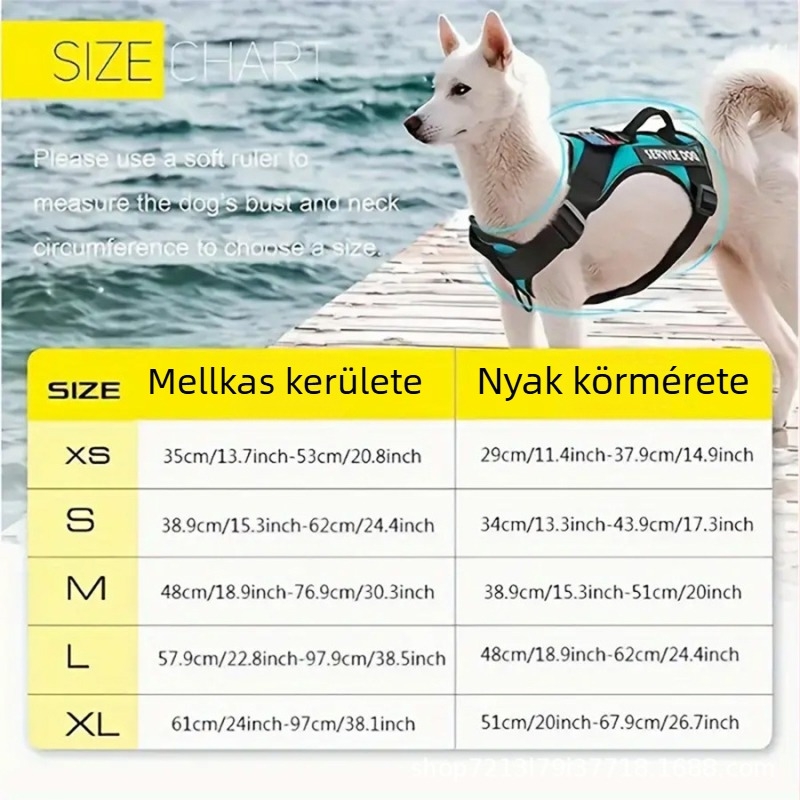 Kutyás taktikai hám, fényvisszaverő, éjjellátás, ütéscsillapítás, poliészter