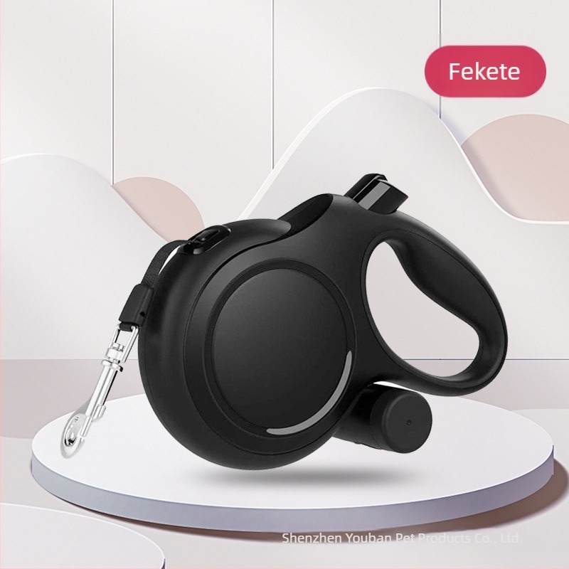 10 m automata visszahúzható kutyapóráz, nagy- és közepes testű kutyáknak, magas szakítószilárdságú