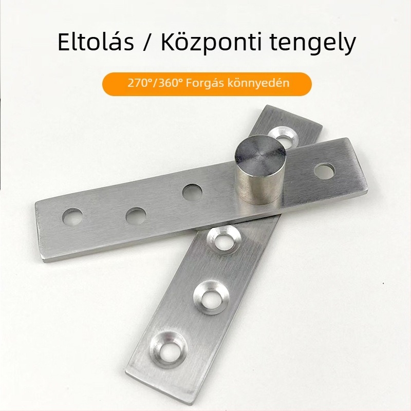 Rozsdamentes acél ajtózsanér forgó és rejtett ajtókhoz – középső/ekscentrikus tengely, csiszolt felület, modern minimalista dizájn