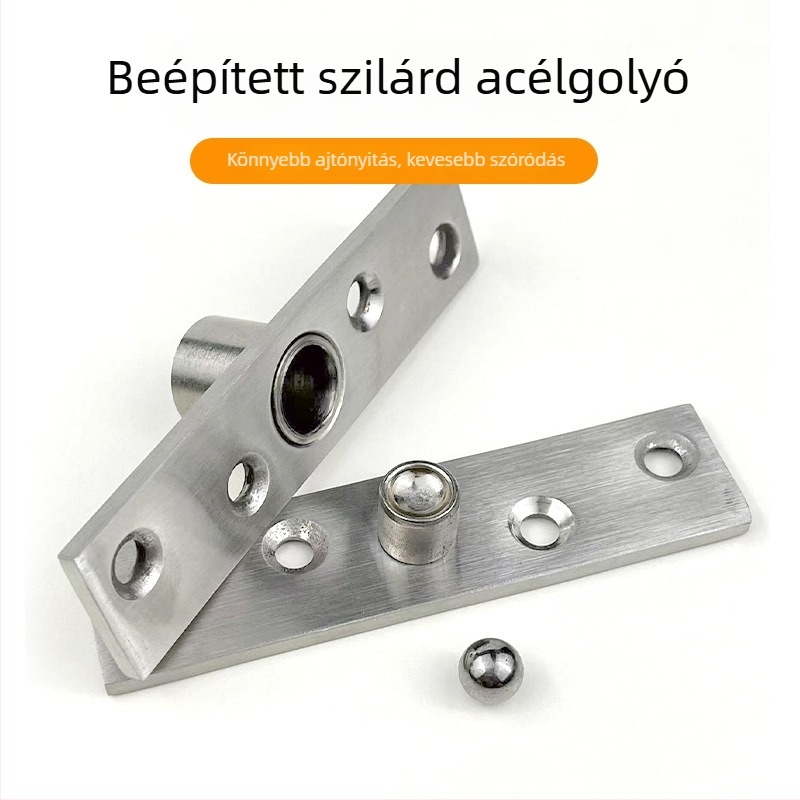 Rozsdamentes acél ajtózsanér forgó és rejtett ajtókhoz – középső/ekscentrikus tengely, csiszolt felület, modern minimalista dizájn