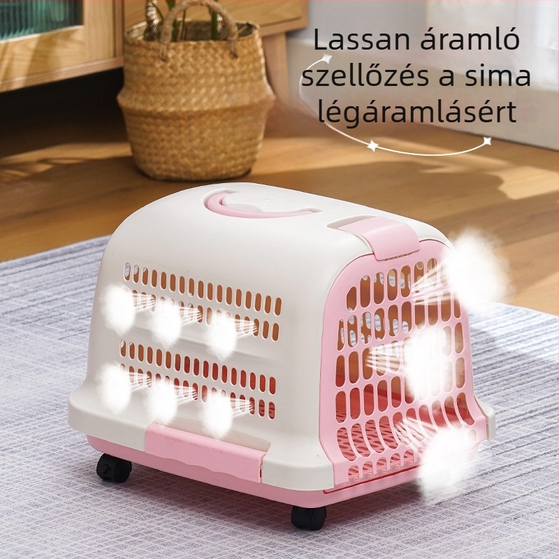 Macska szállítótáska, hordozható és lélegző, kemény PP héj, CUUKIEE márka