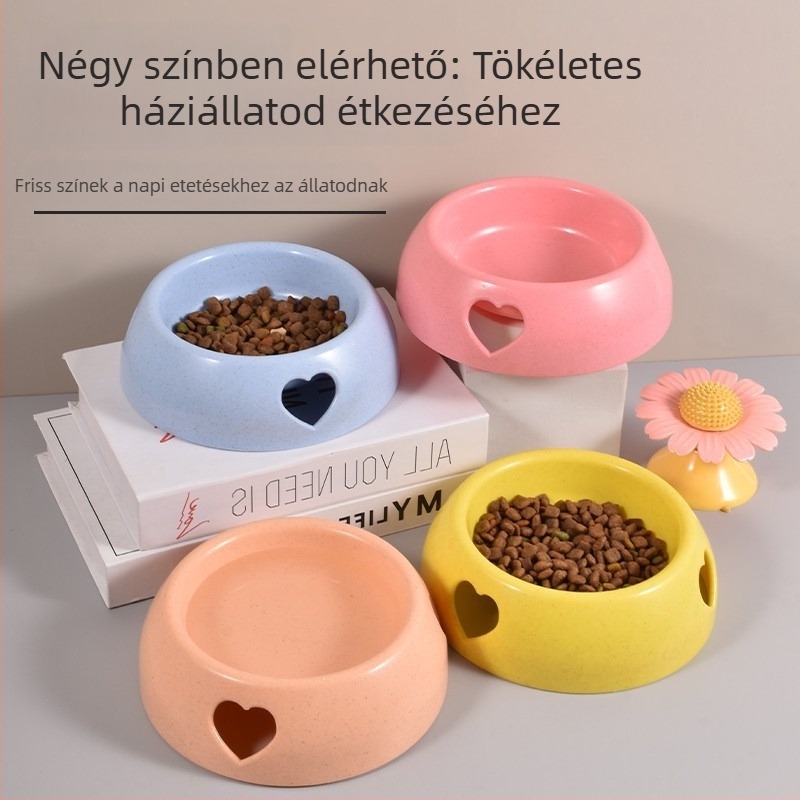 Kutyák és macskák számára anti-kiöntési dizájnú etetőtál — műanyag
