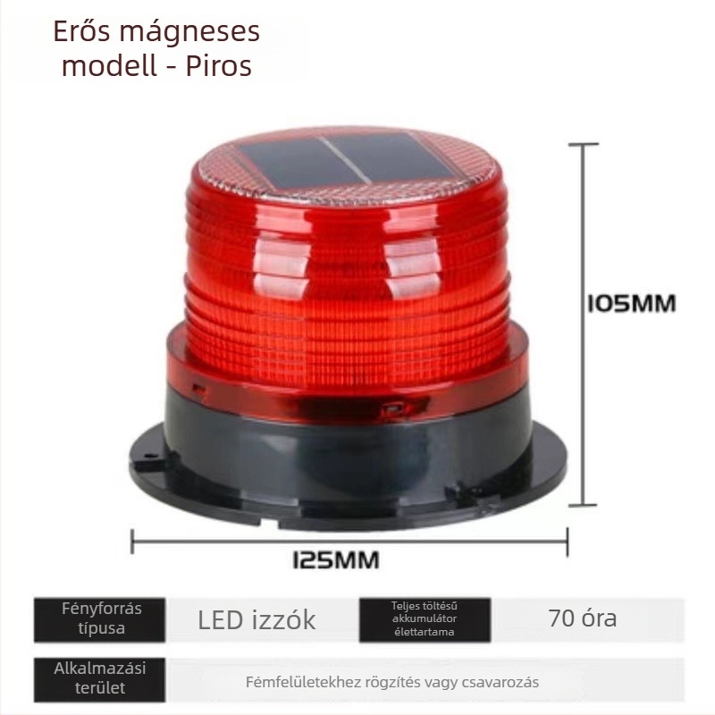 Járműre szerelt LED figyelmeztető lámpa, erős mágnessel a tetőn, LTD-6108, 3W, 50000 óra