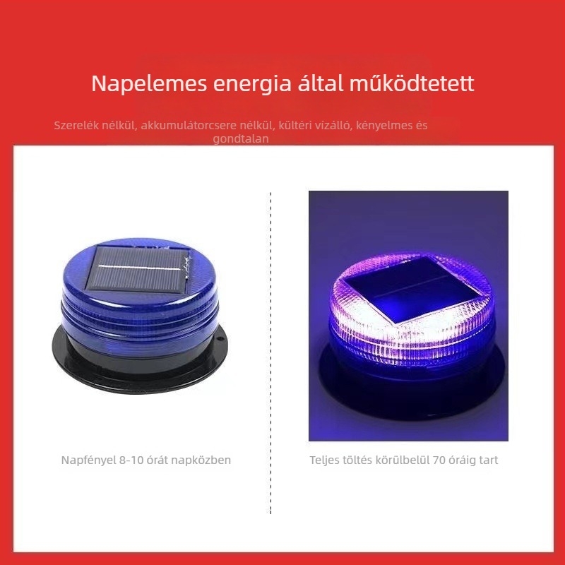 Járműre szerelt LED figyelmeztető lámpa, erős mágnessel a tetőn, LTD-6108, 3W, 50000 óra