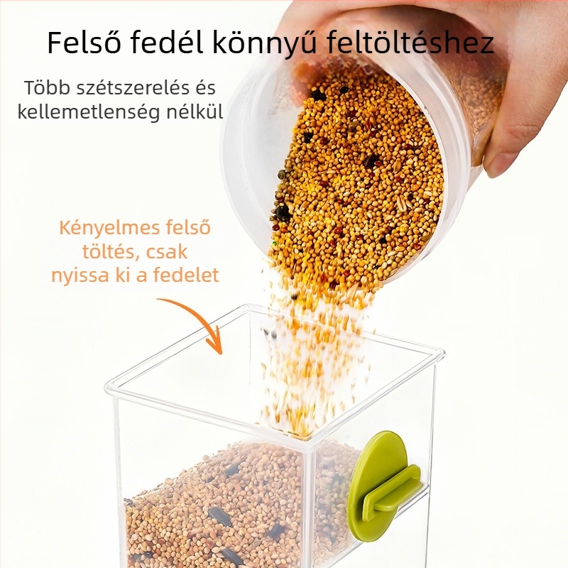 Papagájok automata etetődoboz – anti-spill függő etető, műanyag, Zhejiang eredetű, 80 darabos készlet, akváriumhoz