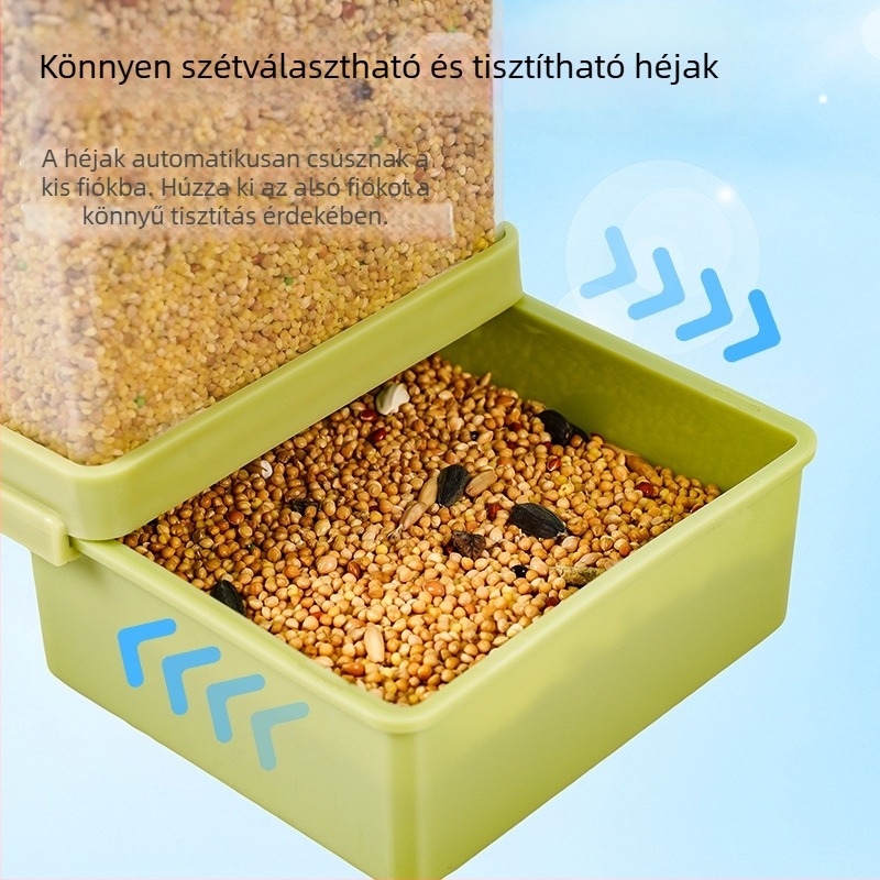 Papagájok automata etetődoboz – anti-spill függő etető, műanyag, Zhejiang eredetű, 80 darabos készlet, akváriumhoz