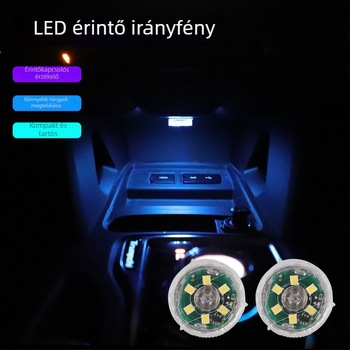 Kerek érintéses LED fényforrás, 6 LED, 2W, 200 lm, 2835 LED, autó belső világításhoz, szekrényhez és olvasólámpához