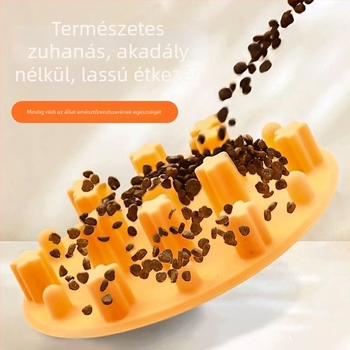Macska lassú etető tál szilikonból – élelmiszer-minőségű szilikon, megakadályozza a fulladást, lassú etetés