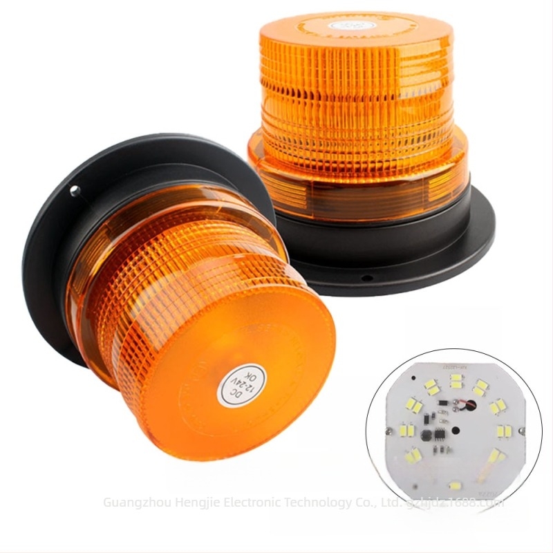 LED járműfigyelmeztető lámpa, 12-24V, tetőre szerelt stroboszkóp, 5630-24SMD, 5W, 1000 lm