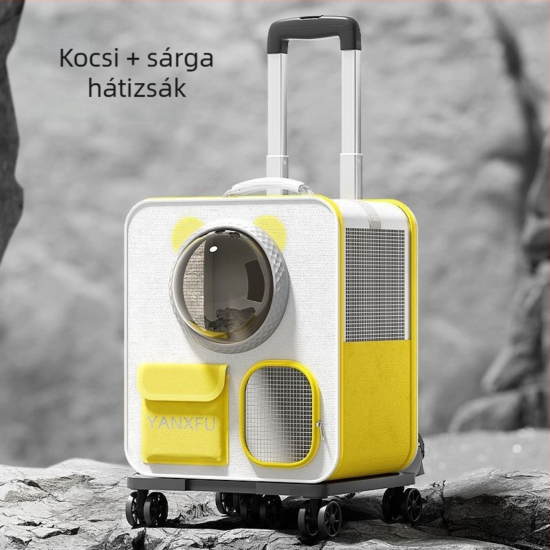 Állat szállító űr kapszula dizájn, hordozható táska-kocsi kirándulásokhoz, nagy kapacitás több macskának, macska- és kutyatáska (Anyag: Műanyag; Kapacitás: 10; Kategória: Kisállat táska)