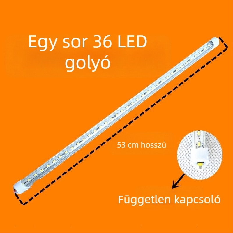 Teherautó LED tetőfény, egy sorban 36 LED-del, 12W, 12–24V, alumínium hordozóalap.