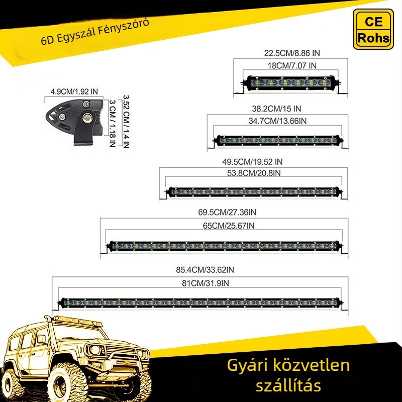 LED tetővilágítás autóhoz TC-6D02A-18W, 3600LM, 9-30V, 30000h