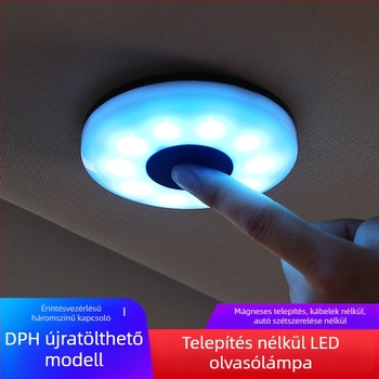 Újratölthető LED belső olvasólámpa autóhoz, mágneses rögzítés, elő- és hátsó utastér világítása, valamint a csomagtartó világítása
