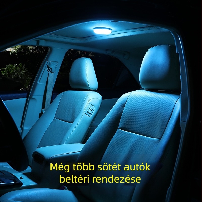 Újratölthető LED belső olvasólámpa autóhoz, mágneses rögzítés, elő- és hátsó utastér világítása, valamint a csomagtartó világítása